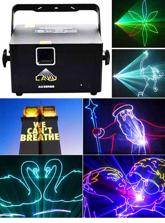 Рисующий лазерный проектор для рекламы LAYU AU35RGB PRO